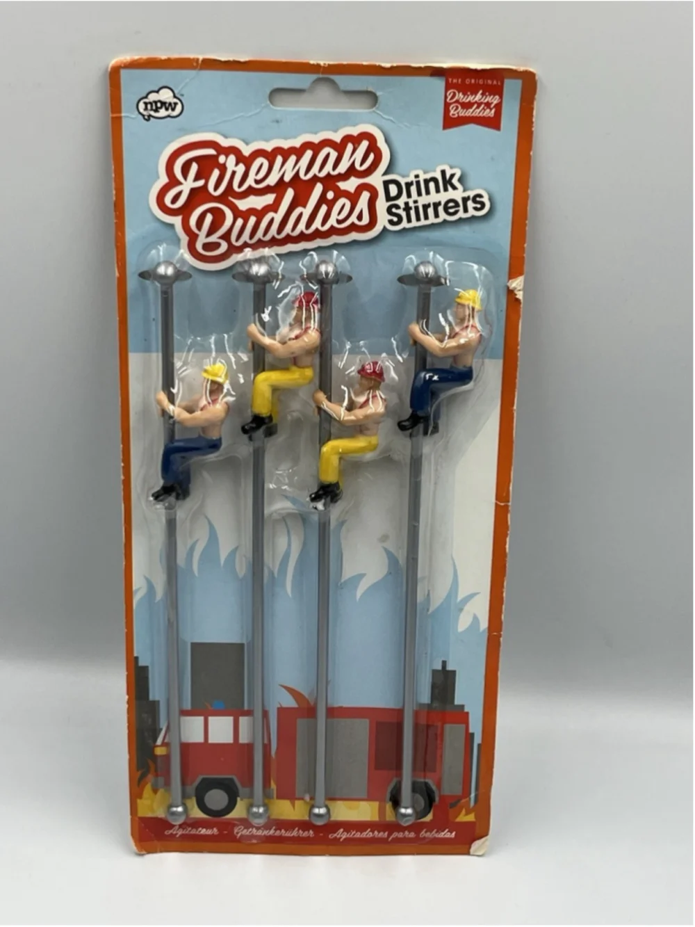 NEW & GIFT READY FIREMAN BUDDIES DRINK STIRRERS POLE DANCERS FOR YOUR LIPS